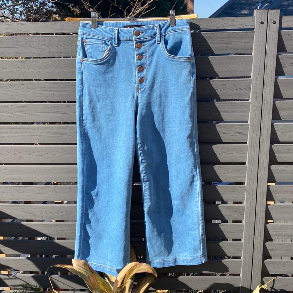 RISEN LOS ANGELES High-Waisted Wide Leg Cropped Jeans Size 28/7